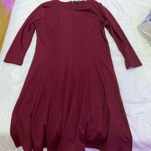 Burgundy Cupid Long sleeve maxi dress with frills